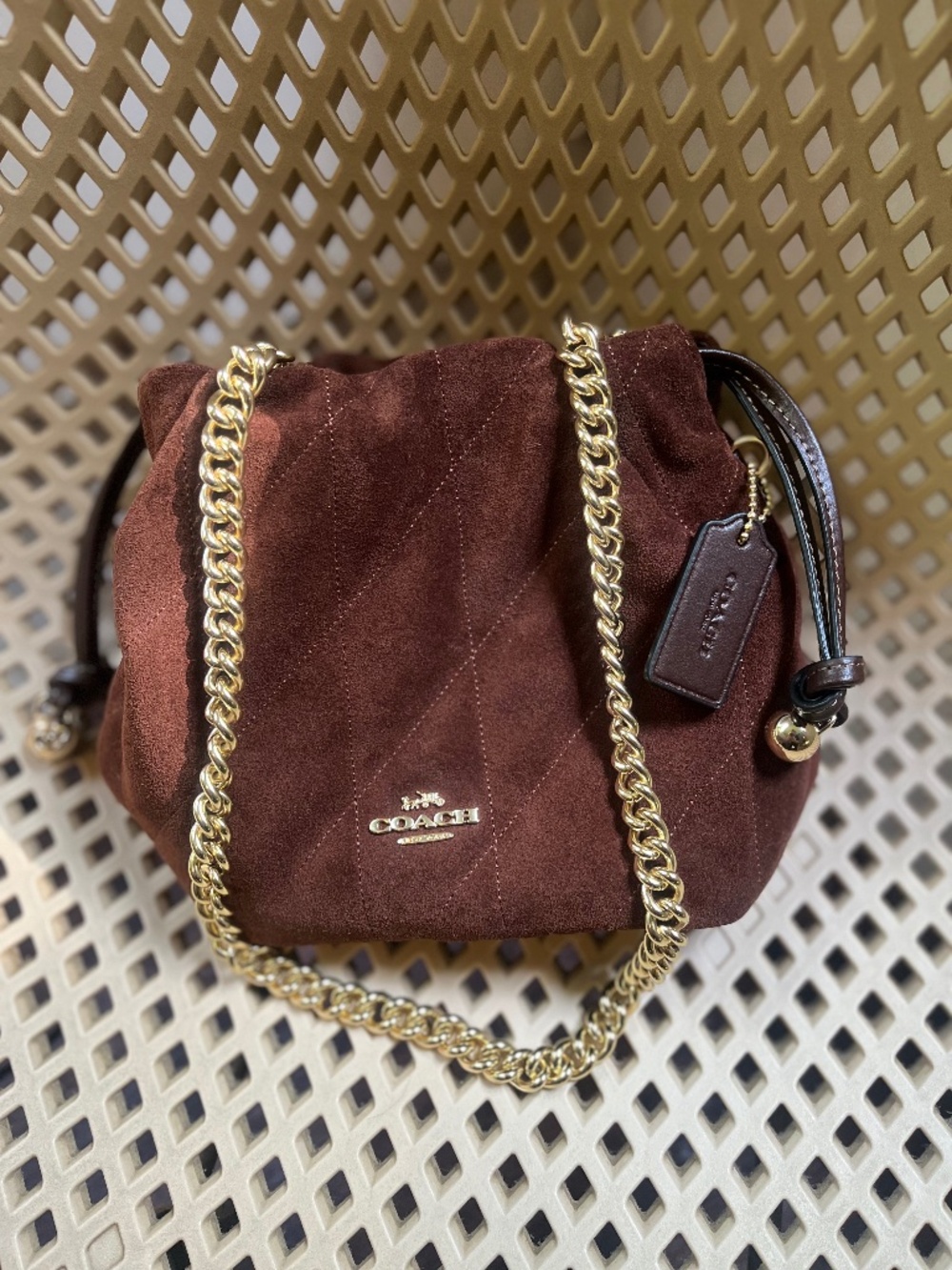 Coach Faye Mini Drawstring Bag with Quilting